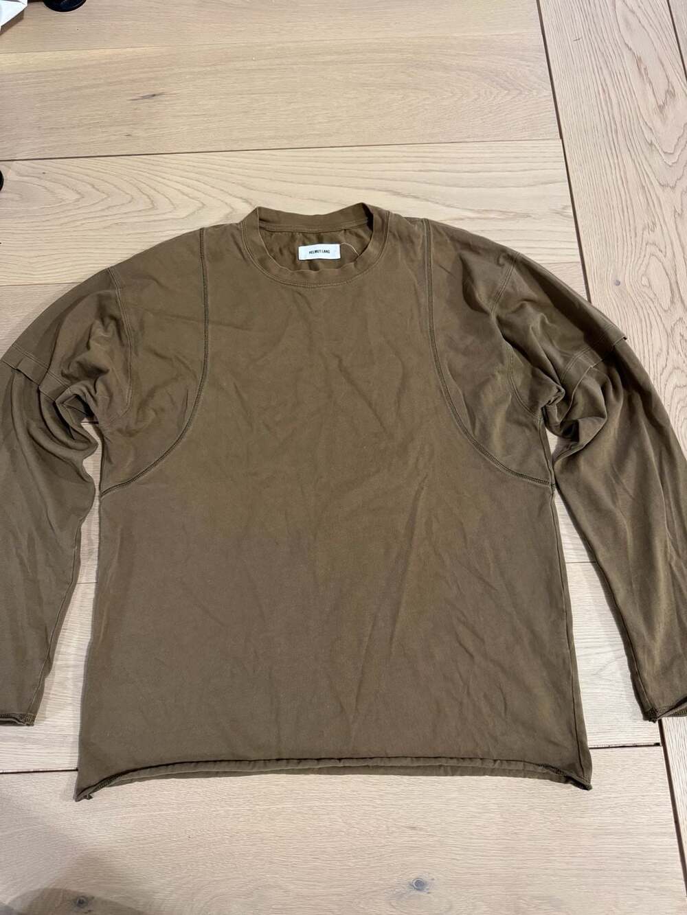 Helmut Lang Long Sleeve Crewneck T-Shirt Brown Size L